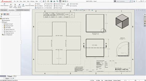 solidworks sheet metal bounding box area|box dimension solidworks drawing.